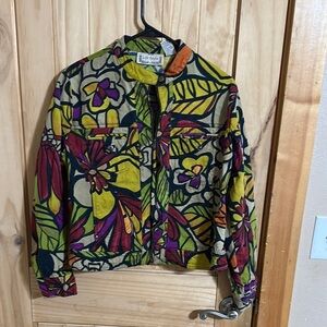 Life Style Colorful Floral Moto Women's Jacket
